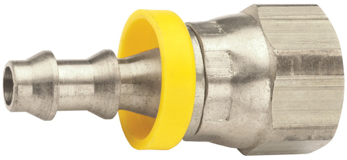 FEMALE 37° JIC SWIVEL X PUSH-ON HOSE BARB